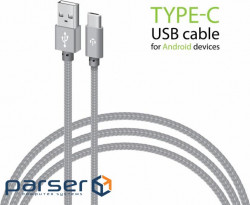 Кабель Intaleo CBGNYT1 USB-USB Type-C 2м Grey (1283126489136)