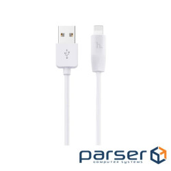 Дата кабель USB 2.0 AM to Lightning 2.0m 2.4A X1 white HOCO (6957531032014)