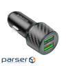 Зарядний пристрій BOROFONE 2xUSB QC3.0 36W car adapter black (6941991101205)
