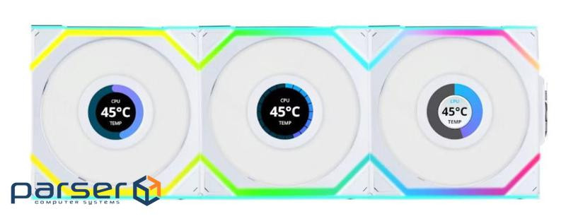 Повітряне охолодження для ПК LIAN LI UNI Fan SL WIRELESS LCD 120-3, White (G99.12SLLCD1W3W.00)