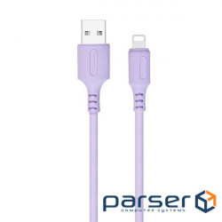 Date cable USB 2.0 AM to Lightning 1.0m soft silicone violet ColorWay (CW-CBUL044-PU)