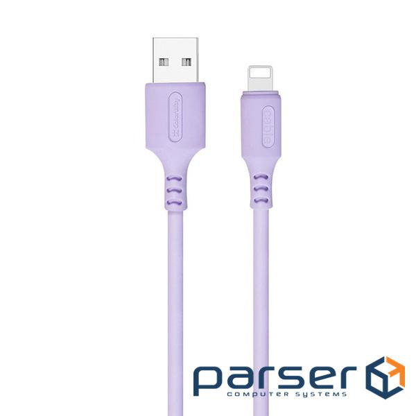 Дата кабель USB 2.0 AM to Lightning 1.0m soft silicone violet ColorWay (CW-CBUL044-PU)