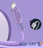 Дата кабель USB 2.0 AM to Lightning 1.0m soft silicone violet ColorWay (CW-CBUL044-PU)