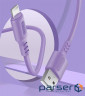 Дата кабель USB 2.0 AM to Lightning 1.0m soft silicone violet ColorWay (CW-CBUL044-PU)