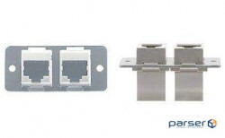 Insert to the wall panel with 2 RJ-45 through connectors, white Kramer W4545(W)
