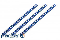 Plastic springs for binder 2E, 25 mm, blue, 50 pcs (2E-PL25-50CY)