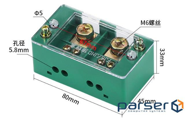 Паралельний розгалужувач-спліттер проводів FJ6 / JHD-2-4, 1фаза-2вхід М8, 4 виходи(латунь)1,5-35х1,5 1,5