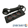 Мережевий подовжувач TECCO 5м 3 поста black (8681277843310)
