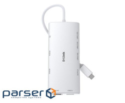 USB-С Хаб D-Link DUP-A01 10in1 2xHDMI, 1xGE, 2xUSB-C, 1xUSB-A 3.1, 1xUSB-A 3.0, 1xSD, 1xmicroSD, 1x