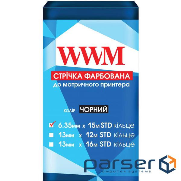 Стрічка до принтерів 6.35 мм х 15м STD к. Black WWM (R6.15S)