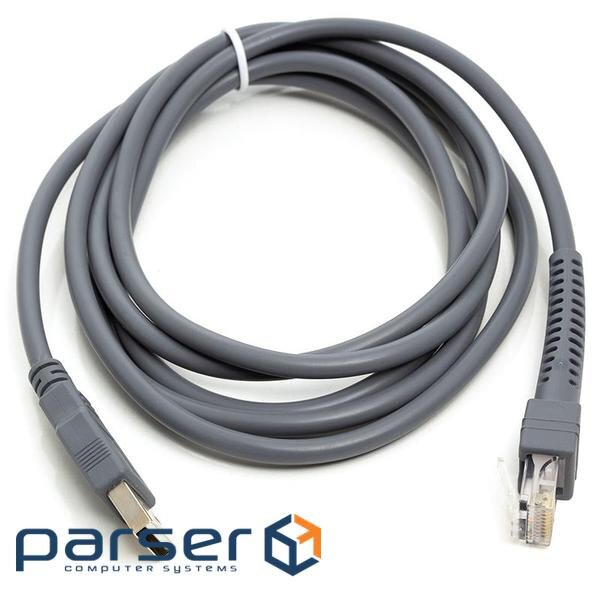Кабель PowerPlant Coilded RJ45 to RS232 USB (CA911905), 1 м, сірий 