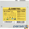 Power Supply Partizan AC220B-DC12В/ 1А (1333) GAMEMAX 450W (GM-450) Стандарт БП - ATX 12V v2.3, Мощность - 450Вт, Модуль PFC - активный, Подключение материнской платы - 20+4 pin, Подключение видеокарты - 1x6 pin, Количество разъемов SATA - 2, Количество разъемов Peripheral - 2, Тип охлаждения - вентилятор, Диаметр вентиляторов - 1x120 мм Chieftec 700W (GPA-700S)