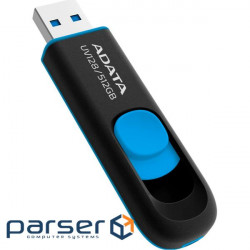 Flash A-DATA USB 3.2 UV 128 512Gb Black/Blue (AUV128-512G-RBE)