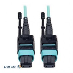 MTP/MPO Patch Cable with Push/Pull Tabs, 12 Fiber, 40GbE, 40GBASE-SR4, OM3 Plenum-Ra (N844-10M-12-P)