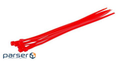 Стяжки для кабелю, 150 мм х 2.5 мм, 100 шт, червоні , MasterTool (20-1710)