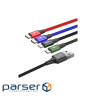 Кабель Baseus Fast 4-in-1 USB - Lightning+USB-C(2)+MicroUSB 3.5A 1.2m Black(CA1T4-B01)