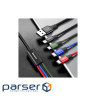 Кабель Baseus Fast 4-in-1 USB - Lightning+USB-C(2)+MicroUSB 3.5A 1.2m Black(CA1T4-B01)
