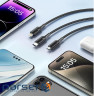 Дата кабель USB 2.0 AM to Lightning + Micro 5P + USB-C 1.2m 100W Essager (EXCMTL-JJ01-P)