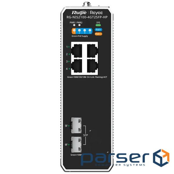Промисловий комутатор Ruijie Reyee RG-NIS2100-4GT2SFP-HP