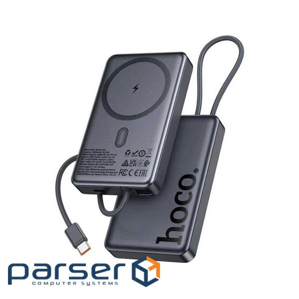 Батарея універсальна HOCO 10000 mAh Origen Dual PD/20W Magnetic with cable Type-C Met (Q44 / 714983)