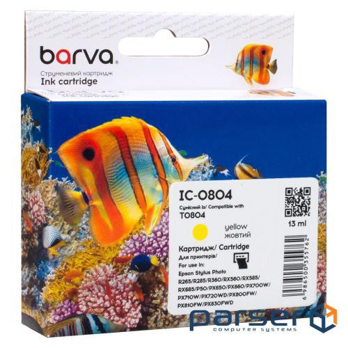 Картридж Epson T0804, Yellow, P50, PX660/660+/720WD/730WD/820FWD/830FWD, 13 мл , (CI-BAR-EPS-T0804-Y)