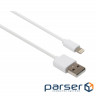 Дата кабель USB 2.0 AM to Lightning PVC 1m white Vinga (VCPDCL1W)