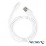 Дата кабель USB 2.0 AM to Lightning PVC 1m white Vinga (VCPDCL1W)