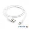 Дата кабель USB 2.0 AM to Lightning PVC 1m white Vinga (VCPDCL1W)