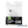 Дата кабель USB 2.0 AM to Lightning PVC 1m white Vinga (VCPDCL1W)