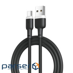 Дата кабель USB 2.0 AM to USB-C 1.0m 2.1A silicone black XO (NB208-TC-1-BK)