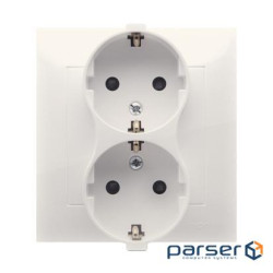Розетка электрическая двойная Premium SCHUKO, моноблок, кремовый (DGSZ2Z/41)