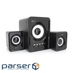 Колонки Kisonli U-2800BT, 5W+2x3W, USB / TF / BT / FM / AUX, із сабвуфером, DC: 5V, Black, BOX, Q30 , DC: 5V, Black, BOX, Q30