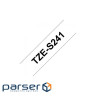 Стрічка для принтера етикеток UKRMARK B-S-T241P-BK/WT, сумісна з TZES241, 18мм х 8м. black (900607)