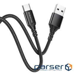 Кабель BOROFONE BX54 Ultra bright Type-C 1m 2.4A Black (BX54CB)