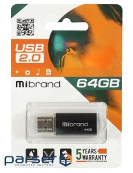 Flash drive MIBRAND Cougar 64GB Black (MI2.0/CU64P1B)