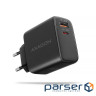 Зарядний пристрій AXAGON 1xUSB QC4.0 + 1xUSB-C PD45W PPS black (ACU-PQ45)
