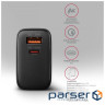 Зарядний пристрій AXAGON 1xUSB QC4.0 + 1xUSB-C PD45W PPS black (ACU-PQ45)