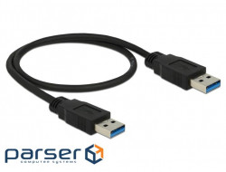 Cable Delock USB3.0 A M/M 0.5m, AWG24+28 D=5.5mm Gold Cu (70.08.5059-1)