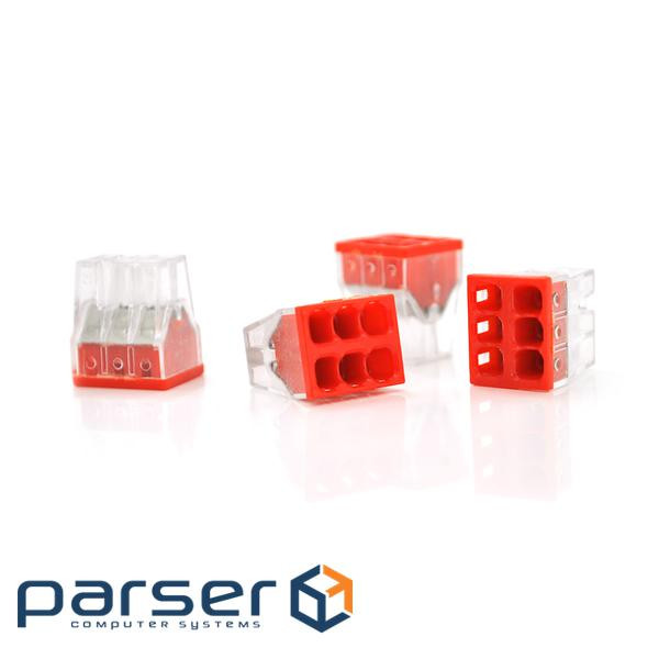 Самозатискна 6-провідна клема WAGO К773-206, 6-pin, прозоро-червона 206)