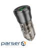 Зарядний пристрій BOROFONE 1xUSB-C PD + 1xUSB 38W car adapter transparent black (6941991106965)