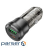 Зарядний пристрій BOROFONE 1xUSB-C PD + 1xUSB 38W car adapter transparent black (6941991106965)