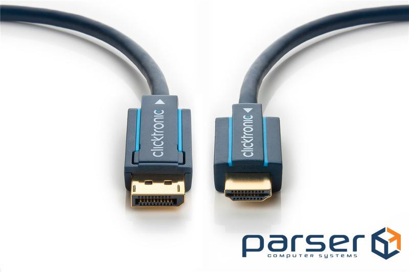 Кабель монітора-адаптер DisplayPort-HDMI M/M (HDMIекран) 2.0m,v1.2 4K@60Hz D=7.3mm Casu (75.04.4924) ) 2.0m,v1.2 4K@60Hz D=7.3mm Casu (75.04.4924)