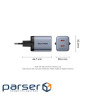 Зарядний пристрій Vention 2xUSB-C PD45W GaN gray (FCDH0-EU)