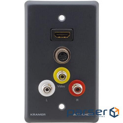 Wall panel-adapter with through connectors Kramer WAV-5HDMI