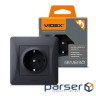 Розетка Videx BINERA 1а із заземленням чорн (VF-BNSK1G-BG)