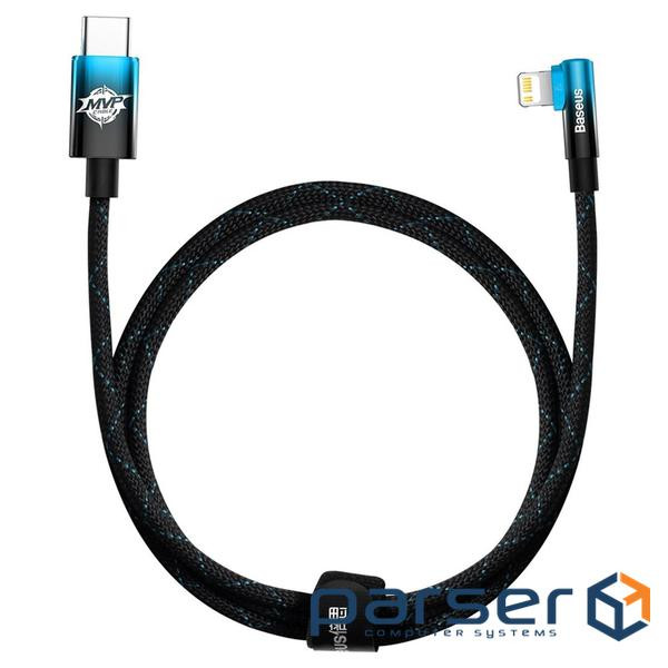 Дата кабель USB-C to Lightning 1.0m 20W 90 corner black/blue Baseus (CAVP000221)