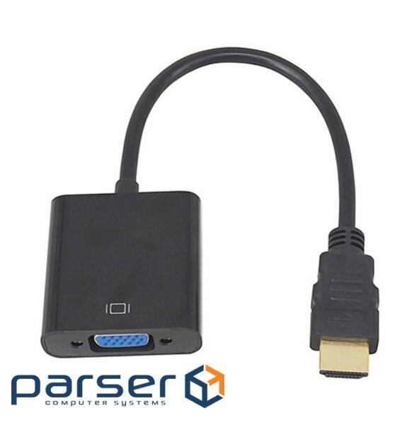 Monitor adapter Lucom HDMI-VGA HD15 (VGA-screen ) 1080p 0.20m +3.5mm +USBpower (62.09.8077-1)