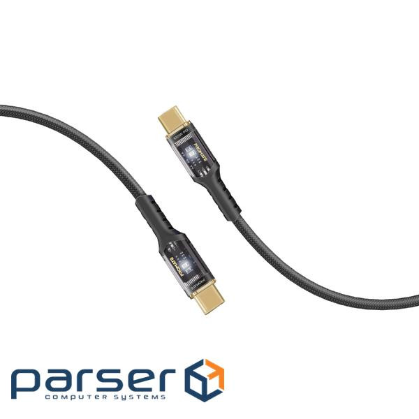 Кабель Promate USB Type-C - USB Type-C (M/M), 5 A, 100 W, 1.2 м , Lucidline-C (lucidline-cc120.black)