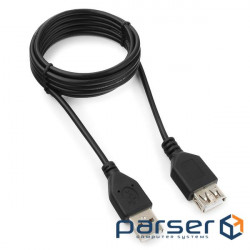 Extension cable VOLTRONIC USB 2.0 AM/AF, 1.5m, 1 ferrite, black (YT-AM/AF-1.5B)