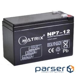 Акумуляторна батарея MATRIX NP7-12 (12В, 7Ач) (Matrix-NP7-12)